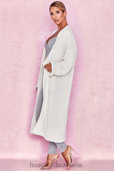 îmbrăcăminte House of CB Celine cardigan moale de chenille alb X4F681054