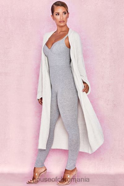 îmbrăcăminte House of CB Celine cardigan moale de chenille alb X4F681054