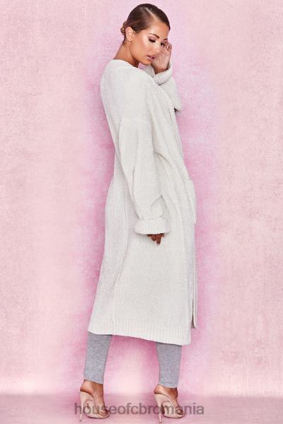 îmbrăcăminte House of CB Celine cardigan moale de chenille alb X4F681054