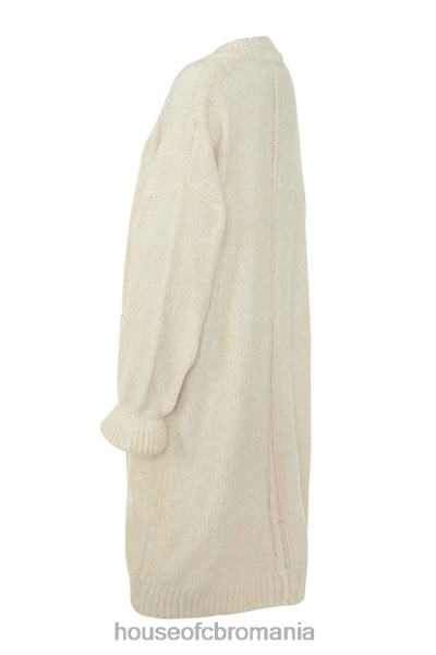 îmbrăcăminte House of CB Celine cardigan moale de chenille alb X4F681054