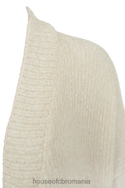îmbrăcăminte House of CB Celine cardigan moale de chenille alb X4F681054