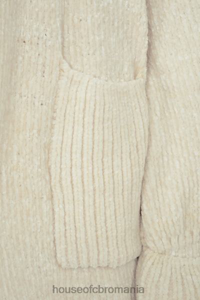 îmbrăcăminte House of CB Celine cardigan moale de chenille alb X4F681054
