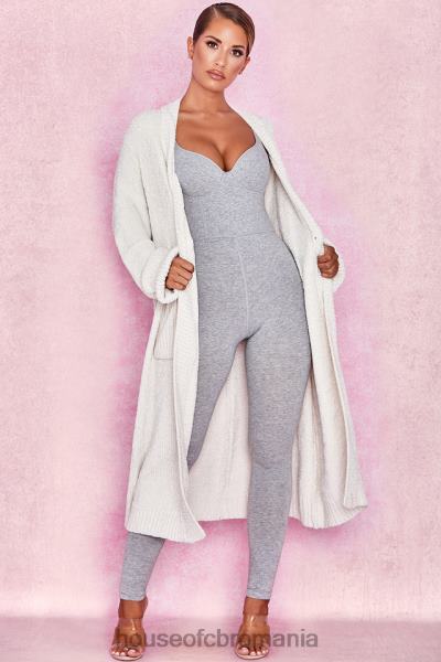 îmbrăcăminte House of CB Celine cardigan moale de chenille alb X4F681054