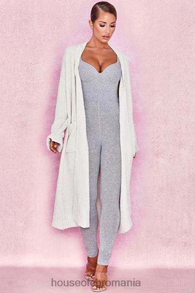 îmbrăcăminte House of CB Celine cardigan moale de chenille alb X4F681054