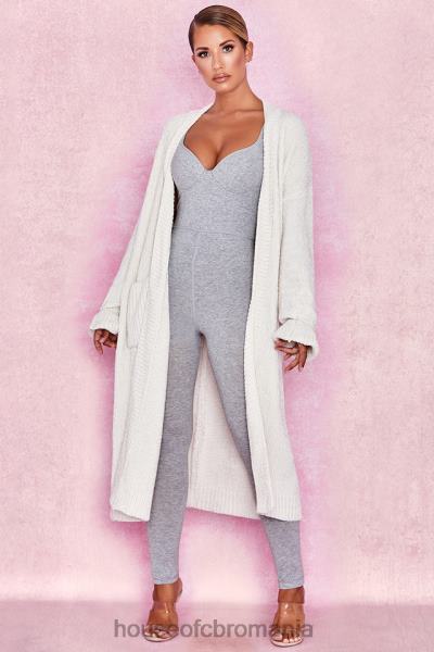 îmbrăcăminte House of CB Celine cardigan moale de chenille alb X4F681054