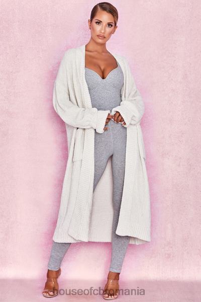 îmbrăcăminte House of CB Celine cardigan moale de chenille alb X4F681054