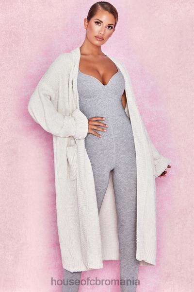 îmbrăcăminte House of CB Celine cardigan moale de chenille alb X4F681054