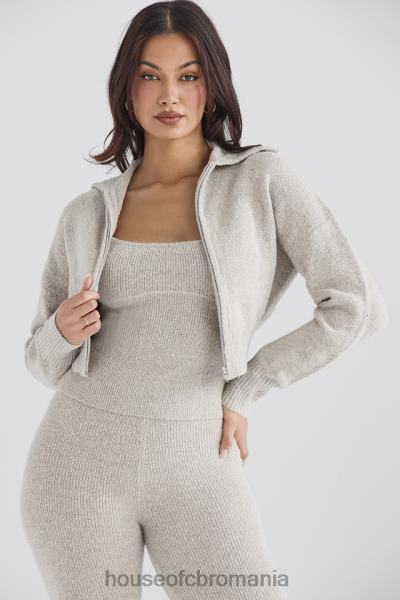 îmbrăcăminte House of CB blaise opal marl tricot cardigan decupat X4F681032