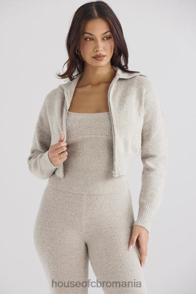 îmbrăcăminte House of CB blaise opal marl tricot cardigan decupat X4F681032