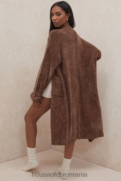 îmbrăcăminte House of CB cardigan celine ciocolată chenille X4F681048