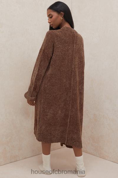 îmbrăcăminte House of CB cardigan celine ciocolată chenille X4F681048