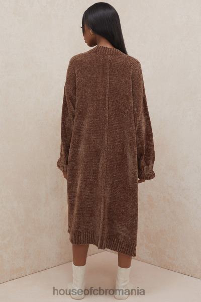îmbrăcăminte House of CB cardigan celine ciocolată chenille X4F681048
