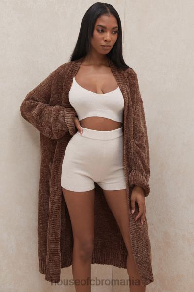 îmbrăcăminte House of CB cardigan celine ciocolată chenille X4F681048