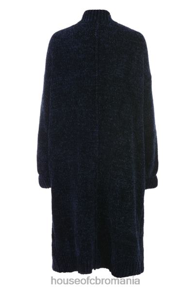 îmbrăcăminte House of CB celine bleumarin chenille cardigan slouchy X4F681044