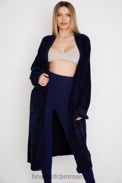 îmbrăcăminte House of CB celine bleumarin chenille cardigan slouchy X4F681044