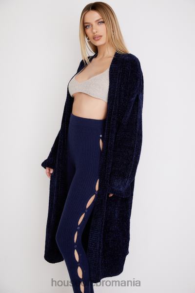 îmbrăcăminte House of CB celine bleumarin chenille cardigan slouchy X4F681044