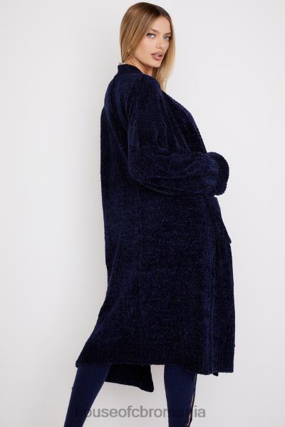 îmbrăcăminte House of CB celine bleumarin chenille cardigan slouchy X4F681044