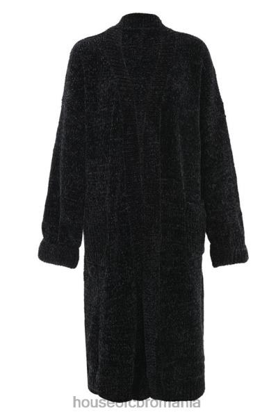 îmbrăcăminte House of CB celine negru chenille cardigan slouchy X4F681052
