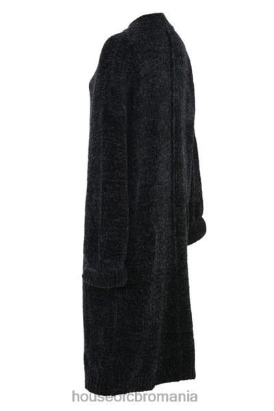 îmbrăcăminte House of CB celine negru chenille cardigan slouchy X4F681052
