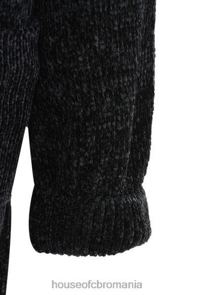 îmbrăcăminte House of CB celine negru chenille cardigan slouchy X4F681052