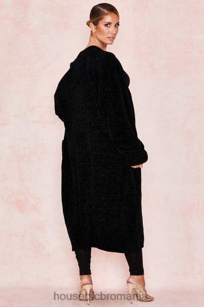 îmbrăcăminte House of CB celine negru chenille cardigan slouchy X4F681052