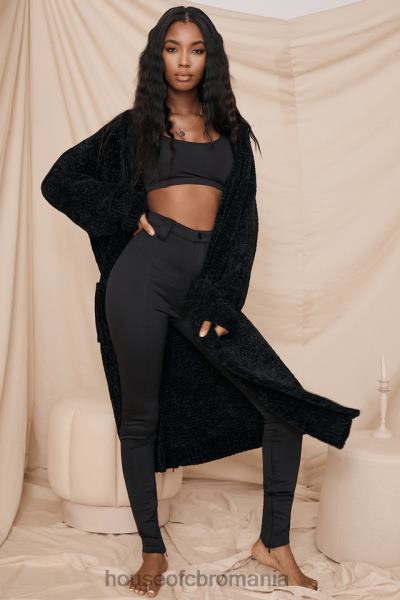 îmbrăcăminte House of CB celine negru chenille cardigan slouchy X4F681052