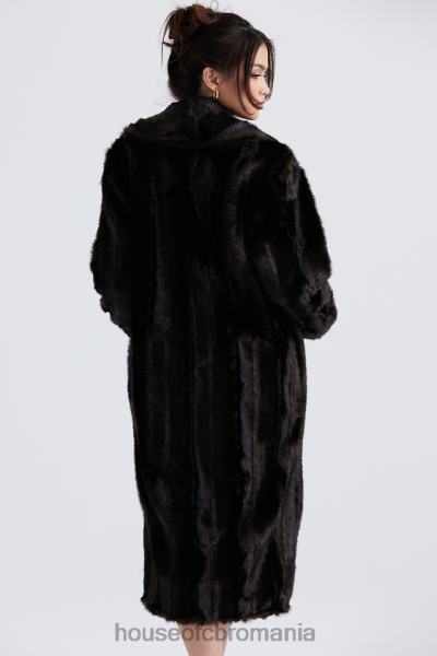 îmbrăcăminte House of CB palton de blană artificială callie maro închis X4F681036