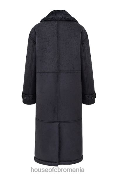 îmbrăcăminte House of CB palton vegan gri din shearling deiji X4F681024