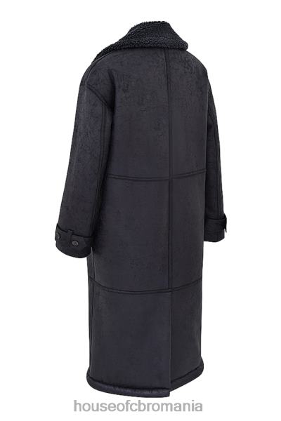 îmbrăcăminte House of CB palton vegan gri din shearling deiji X4F681024