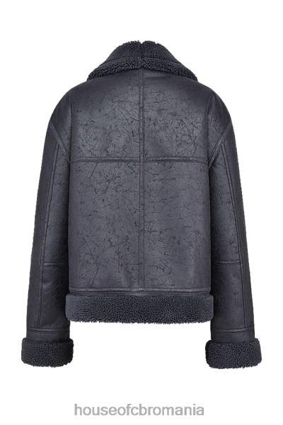 îmbrăcăminte House of CB jachetă de aviator din shearling vegan gri madden X4F681026