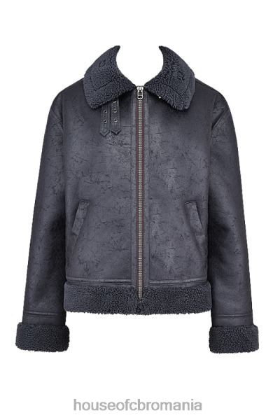 îmbrăcăminte House of CB jachetă de aviator din shearling vegan gri madden X4F681026