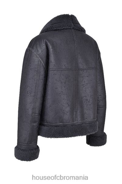 îmbrăcăminte House of CB jachetă de aviator din shearling vegan gri madden X4F681026
