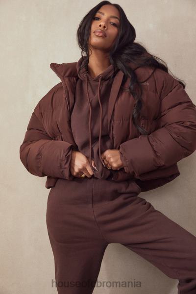 îmbrăcăminte House of CB jachetă puf oversize în formă de c hero chocolate X4F681047