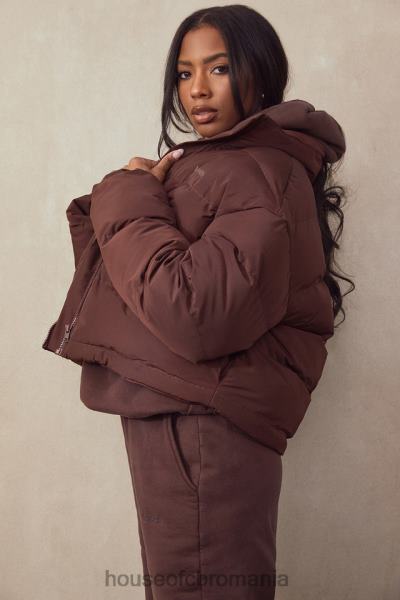 îmbrăcăminte House of CB jachetă puf oversize în formă de c hero chocolate X4F681047