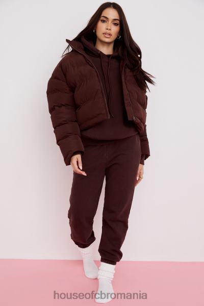 îmbrăcăminte House of CB jachetă puf oversize în formă de c hero chocolate X4F681047