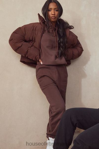 îmbrăcăminte House of CB jachetă puf oversize în formă de c hero chocolate X4F681047