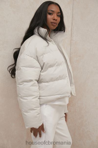 îmbrăcăminte House of CB jachetă puf oversize în formă de c hero ivory X4F681046