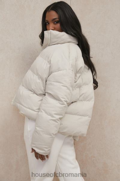 îmbrăcăminte House of CB jachetă puf oversize în formă de c hero ivory X4F681046