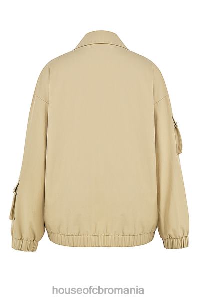 îmbrăcăminte House of CB jachetă supradimensionată cami taupe X4F681042