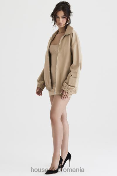 îmbrăcăminte House of CB jachetă supradimensionată cami taupe X4F681042