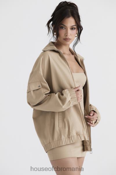 îmbrăcăminte House of CB jachetă supradimensionată cami taupe X4F681042