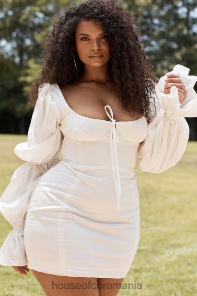 îmbrăcăminte House of CB rochie corset albă cu mâneci bufante elsie X4F68613