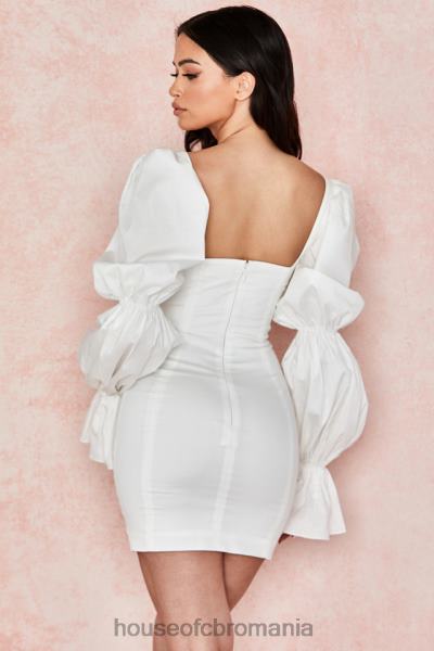 îmbrăcăminte House of CB rochie corset albă cu mâneci bufante elsie X4F68613