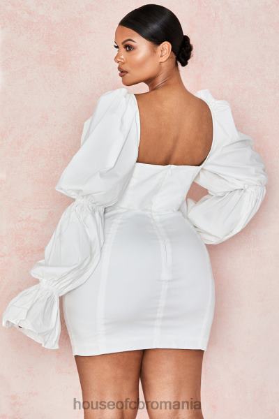 îmbrăcăminte House of CB rochie corset albă cu mâneci bufante elsie X4F68613