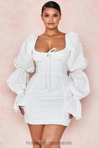 îmbrăcăminte House of CB rochie corset albă cu mâneci bufante elsie X4F68613