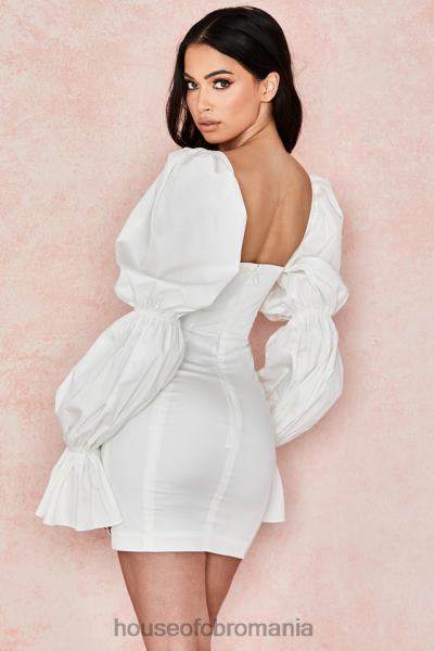 îmbrăcăminte House of CB rochie corset albă cu mâneci bufante elsie X4F68613