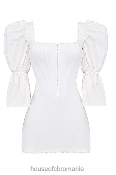îmbrăcăminte House of CB rochie corset albă cu mâneci bufante matilda X4F68204