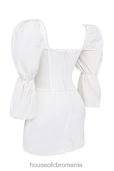 îmbrăcăminte House of CB rochie corset albă cu mâneci bufante matilda X4F68204