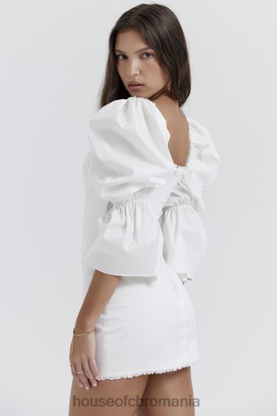 îmbrăcăminte House of CB rochie corset albă cu mâneci bufante matilda X4F68204