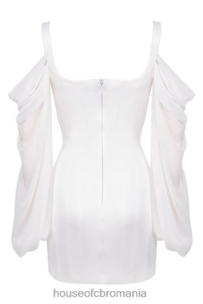 îmbrăcăminte House of CB rochie corset alb eva cu maneci de bluzon X4F68611